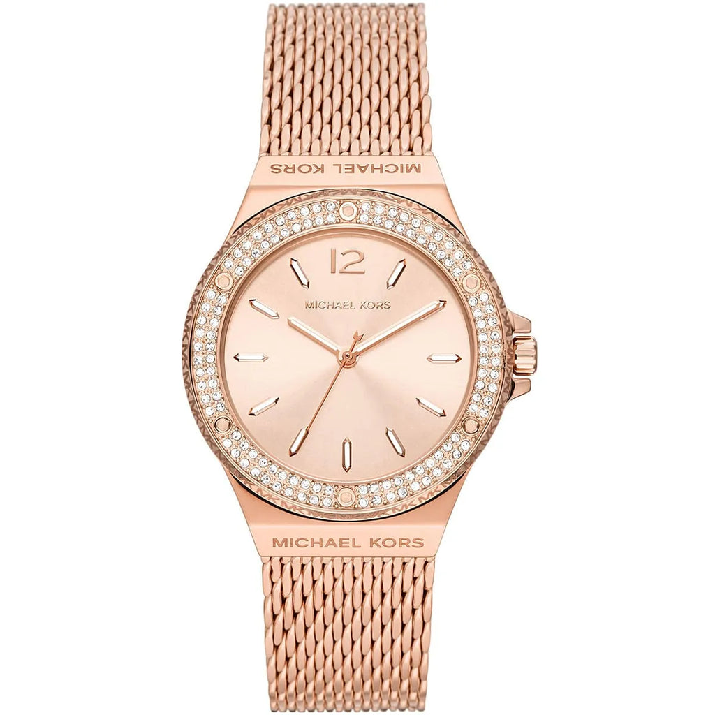 Michael Kors Lennox Pavé Rose Gold-Tone Mesh Women's Watch - MK7336