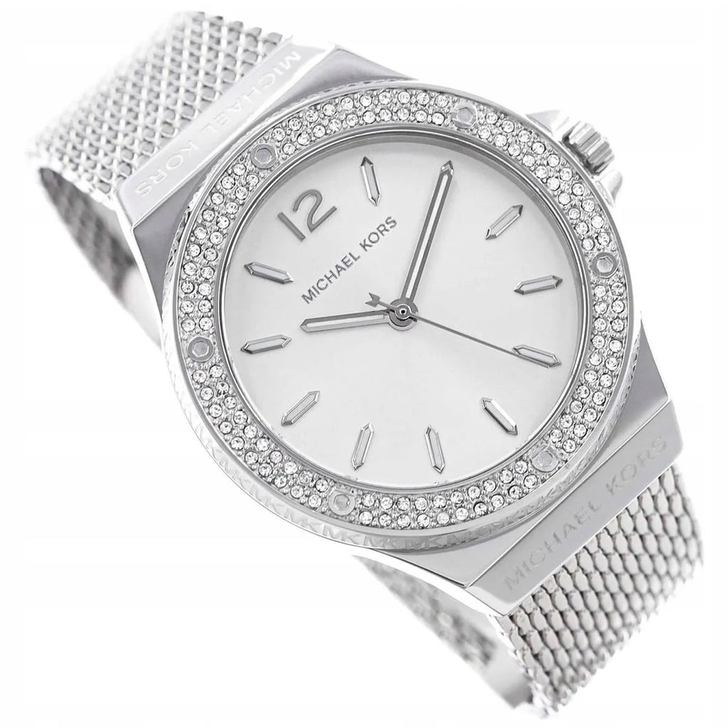 Michael Kors Lennox Pavé Silver Mesh Women's Watch - MK7337