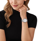 Michael Kors Lennox Pavé Silver Mesh Women's Watch - MK7337