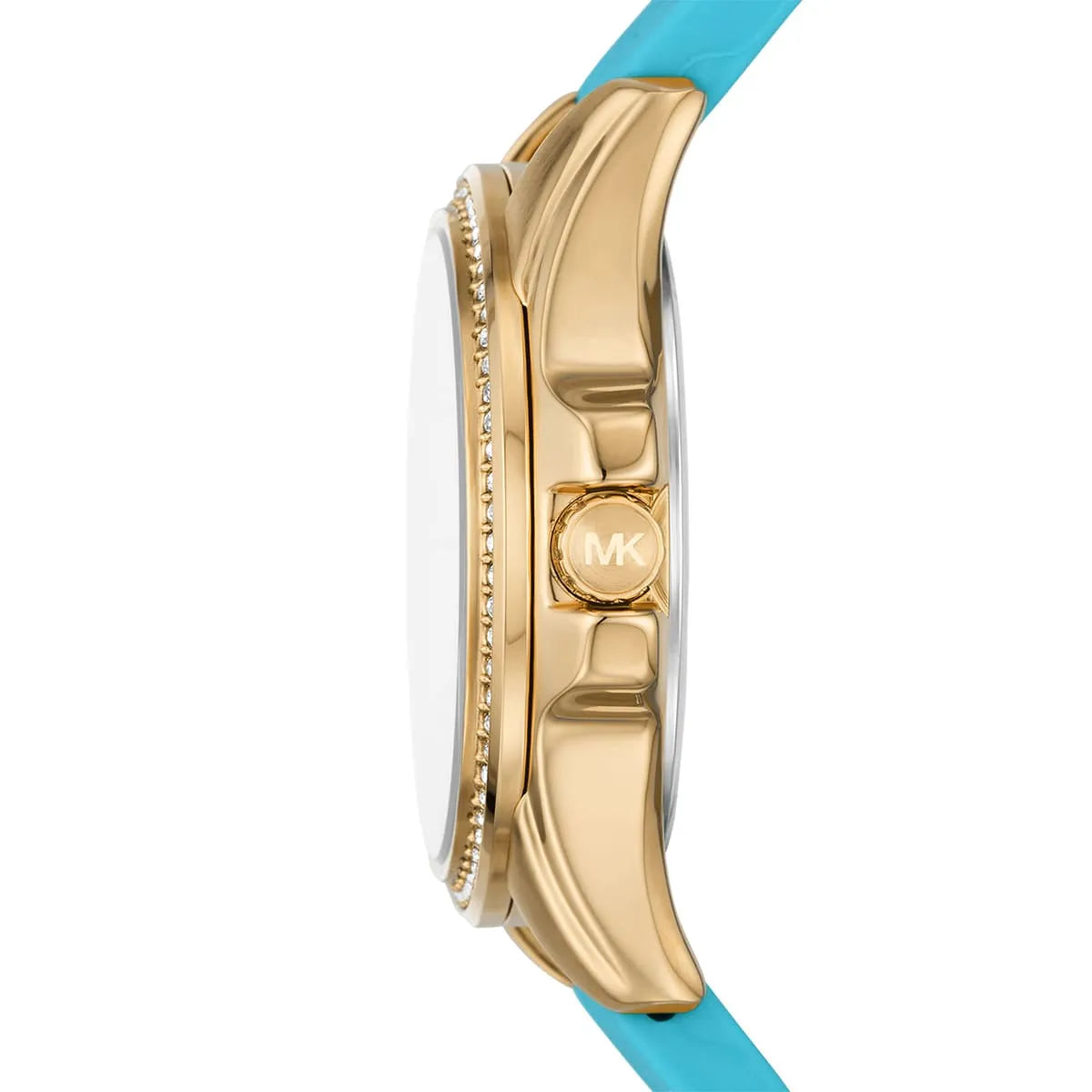 Michael Kors Mini Pilot Pavé Gold-Tone and Logo Silicone Women's Watch - MK7374 Secundaire afbeelding