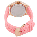 Michael Kors Mini Pilot Pavé Chronograph Rose Gold Dial Logo Silicone Women's Watch - MK7375