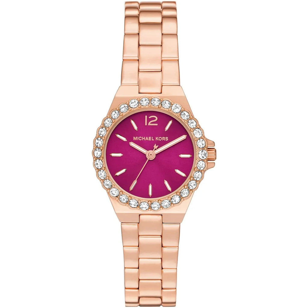 Michael Kors Mini Lennox Pink Dial Rose-gold Women's Watch - MK7396