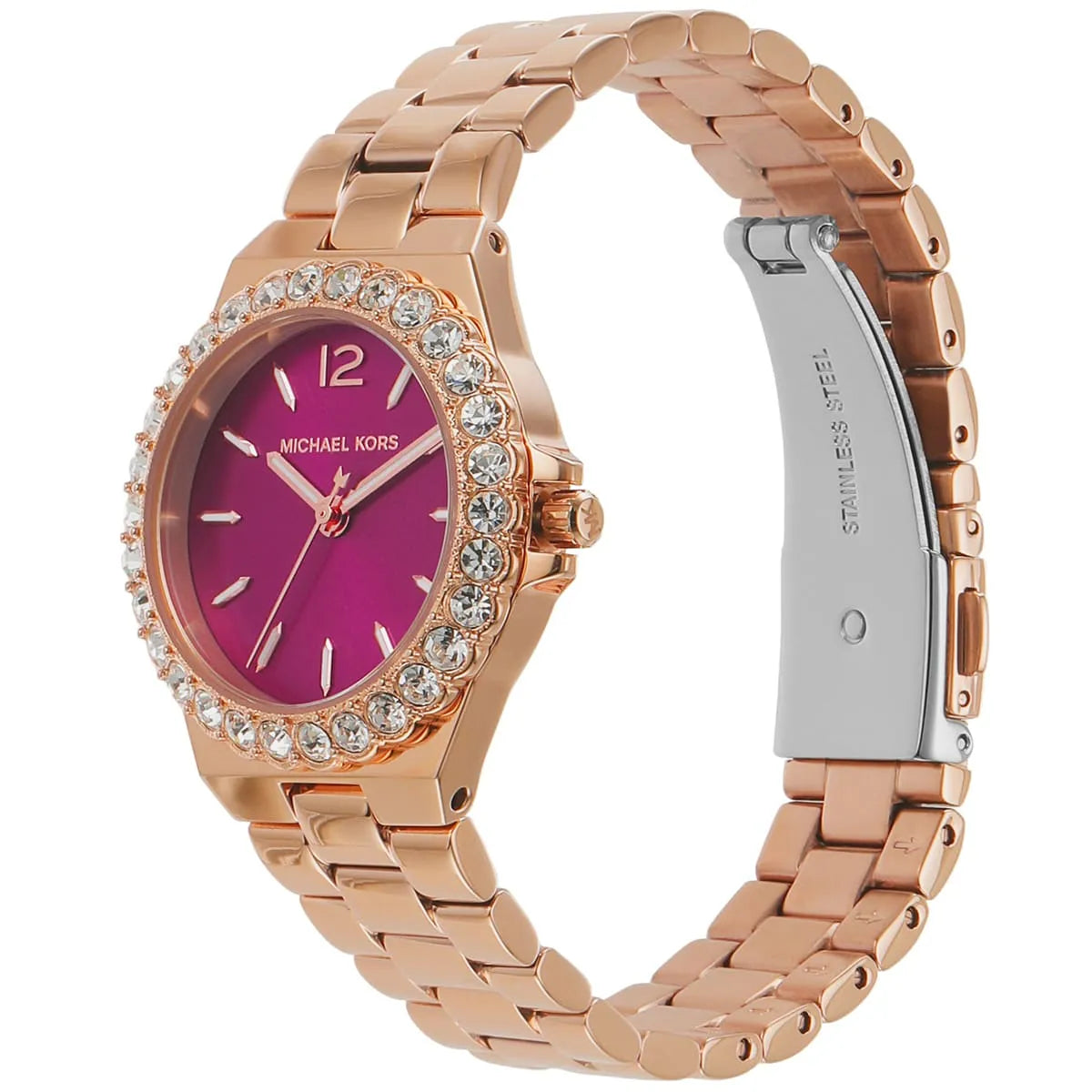 Michael Kors Mini Lennox Dameshorloge met roze wijzerplaat en roségouden afwerking - MK7396 Secundaire afbeelding