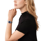Michael Kors Mini Lennox Pavé Blue Dial Silver Women's Watch - MK7397