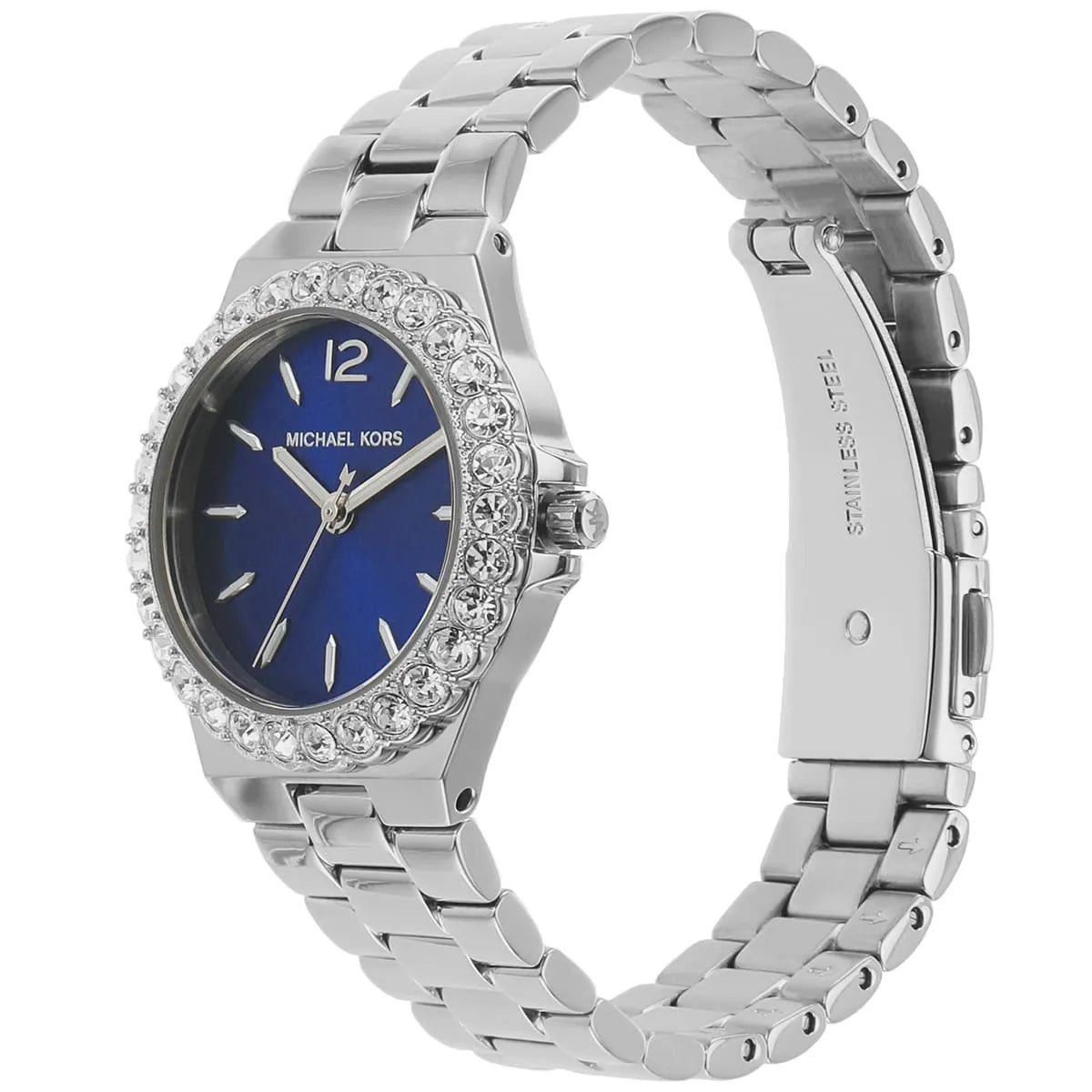 Michael Kors Mini Lennox Pavé dameshorloge met blauwe wijzerplaat en zilveren accenten - MK7397 Secundaire afbeelding