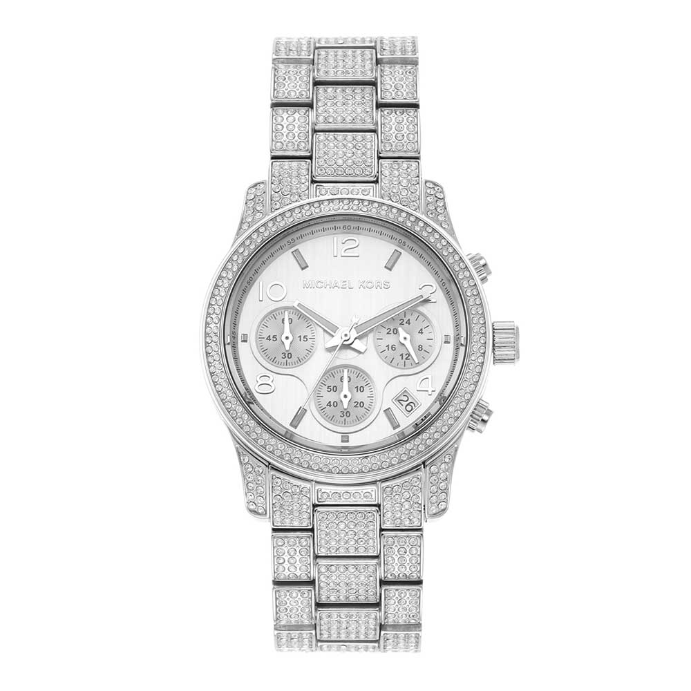 Michael Kors Runway Pavé Chronograaf Dameshorloge Zilver - MK7434 Hoofdafbeelding