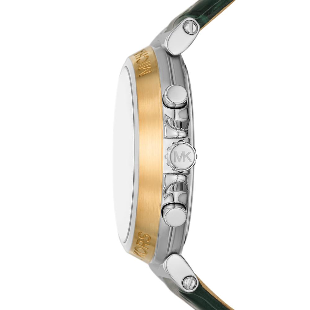 Michael Kors Oversized Maren Chronograph Green Leather Strap Women's Watch - MK7498 Secundaire afbeelding