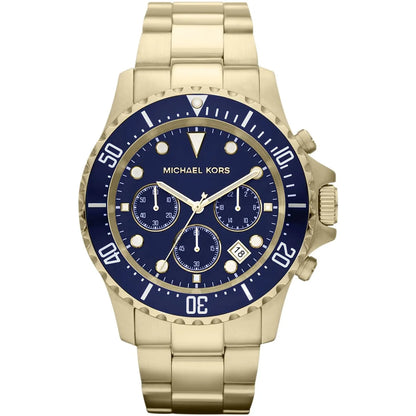 Michael Kors Everest 45mm Navy Dial Gold-Tone Chronograph Men's Watch MK8267