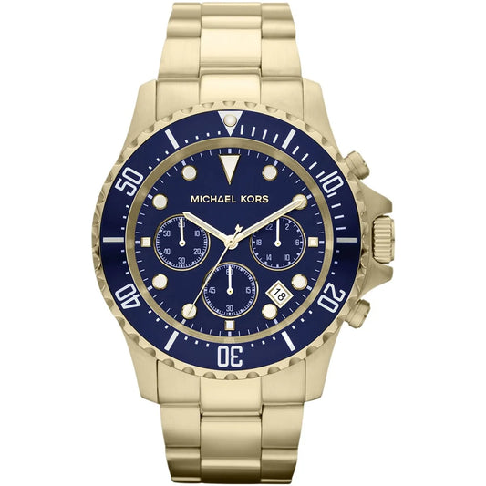 Michael Kors Everest 45mm Navy Dial Gold-Tone Chronograph Men's Watch MK8267