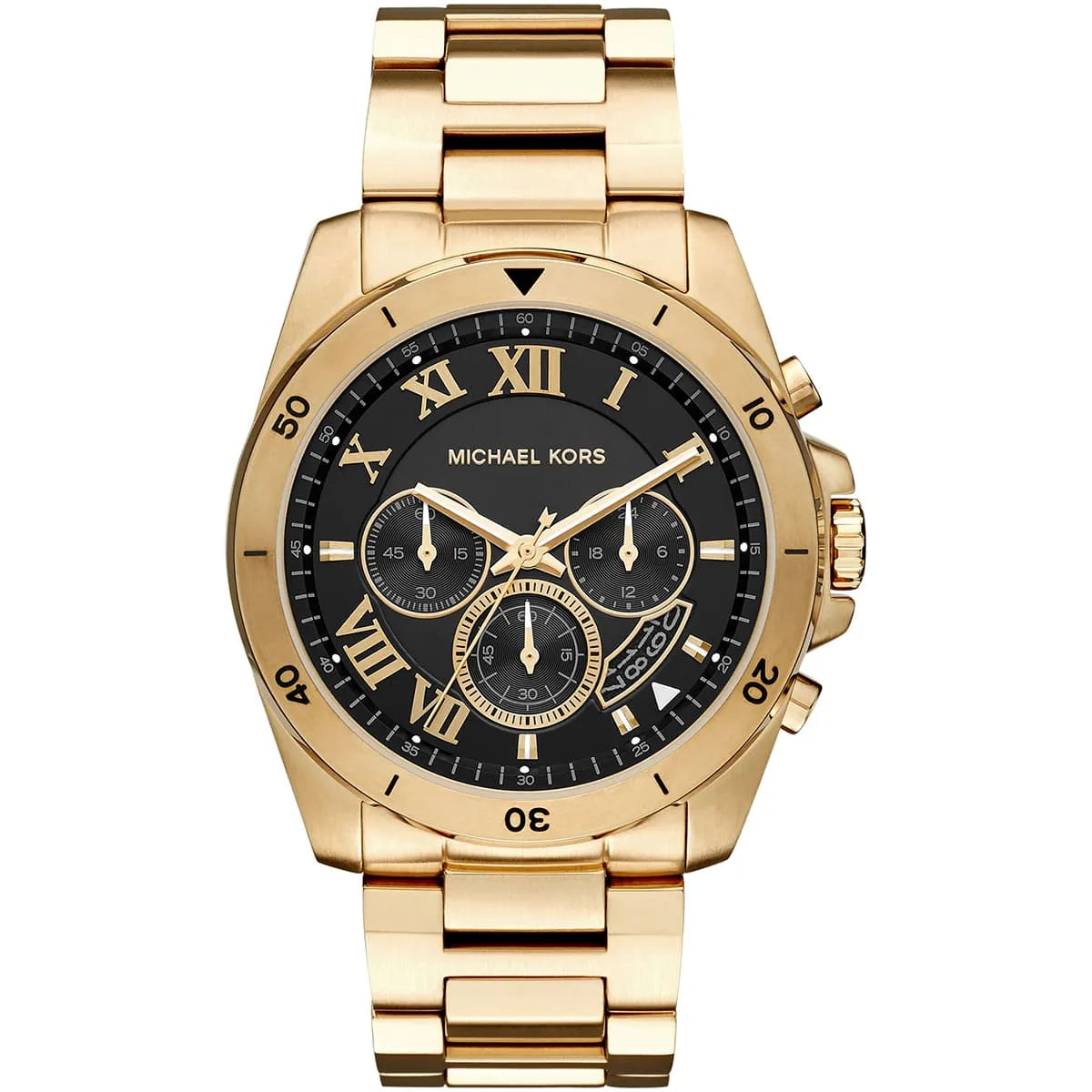 Michael Kors Brecken 44mm Black Dial Gold-Tone Chronograph Men's Watch MK8481