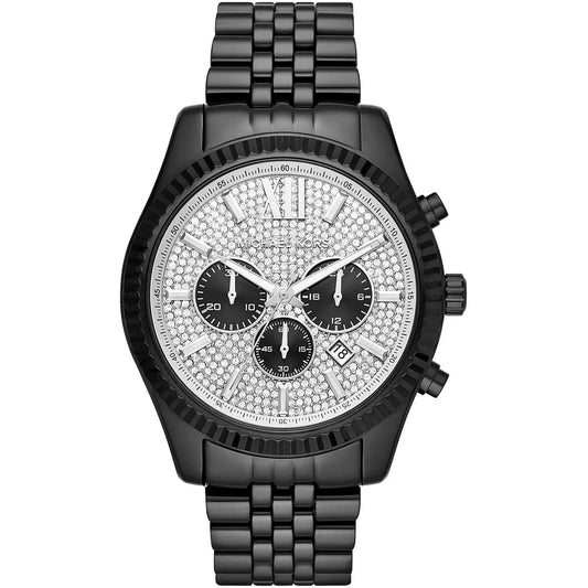 Michael Kors Lexington 45mm Silver Dial Stainless Steel Chronograph Men's Watch MK8605