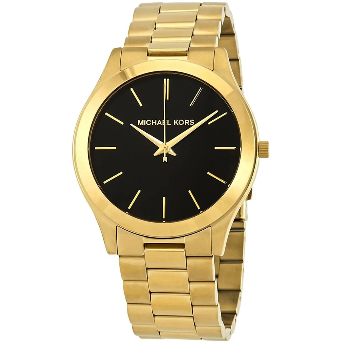 Michael Kors Oversized Slim Runway Herenhorloge met zwarte wijzerplaat en gouden accenten - MK8621 Secundaire afbeelding