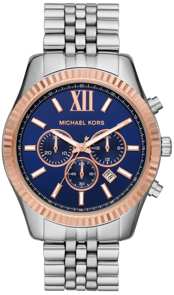 Michael Kors Lexington Chronograph Blue Dial Silver-Tone Men's Watch - MK8689 Main image