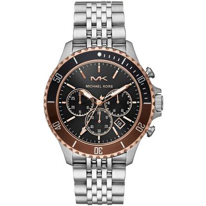 Michael Kors Bayville 44mm Black Dial Silver-Tone Chronograph Men's Watch MK8725