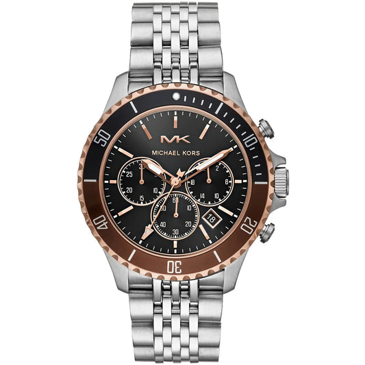 Michael Kors Bayville 44mm Black Dial Silver-Tone Chronograph Men's Watch MK8725