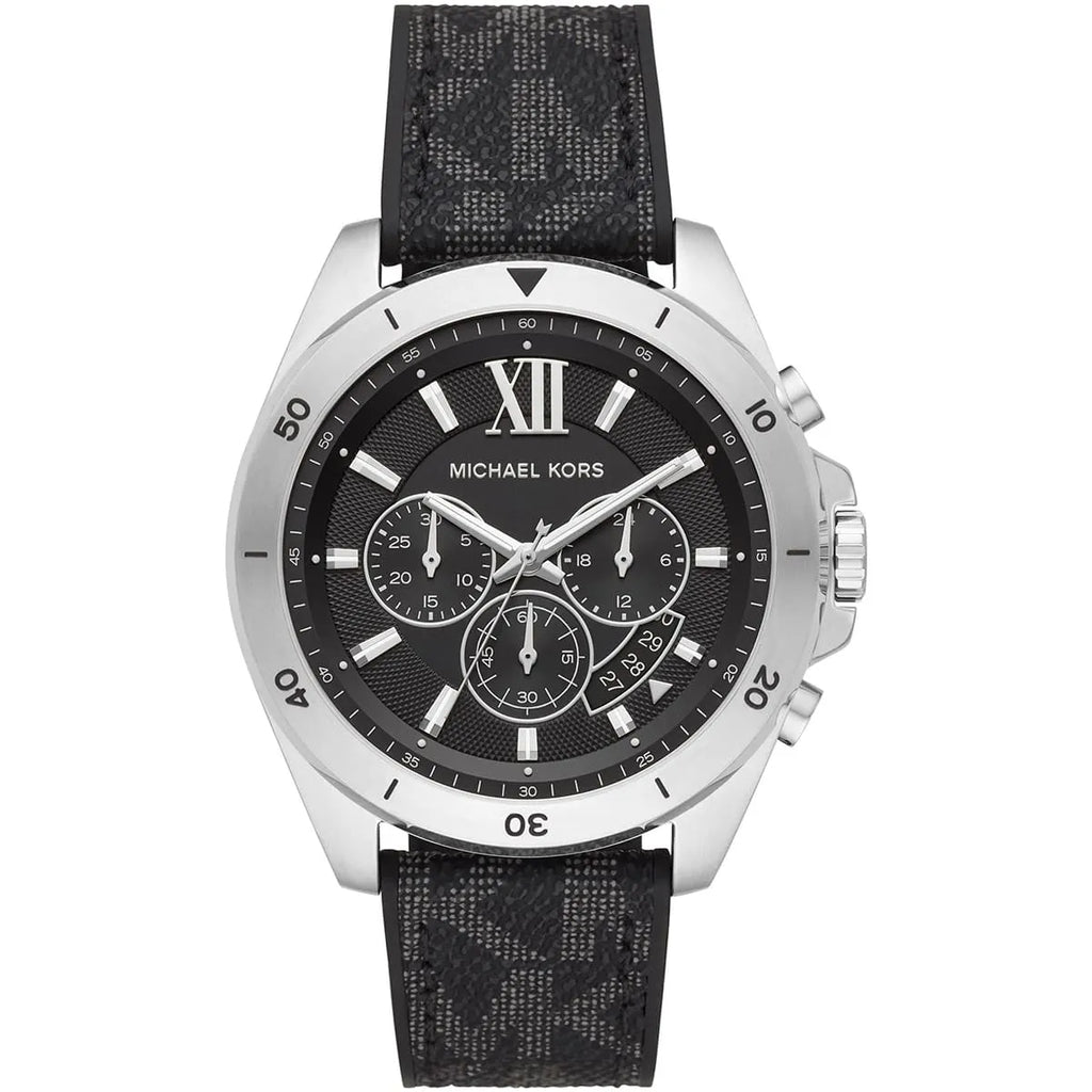 Michael Kors Oversized Brecken Chronograph Black PVC/Silicone Strap Men's Watch - MK8850