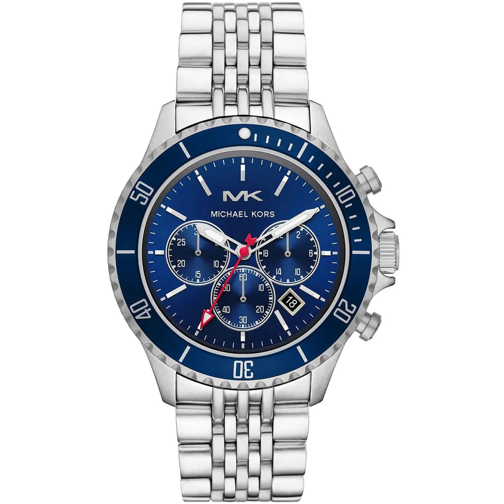 Michael Kors Bayville Chronograph Navy Blue Dial Silver Men's Watch -  MK8896