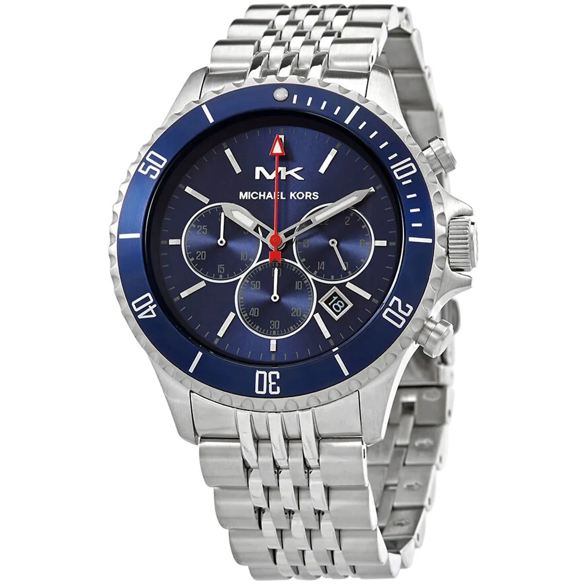 Michael Kors Bayville Chronograph Navy Blue Dial Silver Men's Watch -  MK8896 Secundaire afbeelding