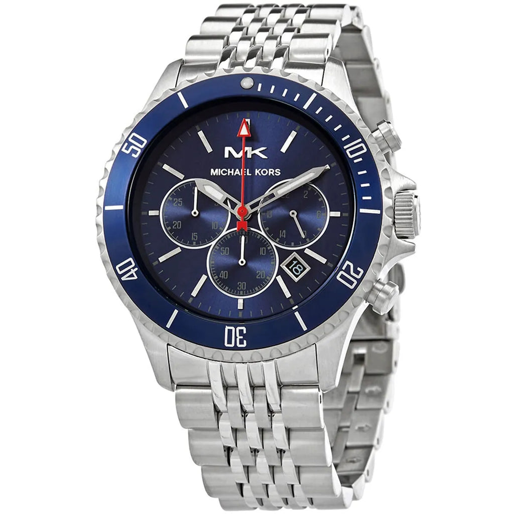 Michael Kors Bayville Chronograph Navy Blue Dial Silver Men's Watch -  MK8896