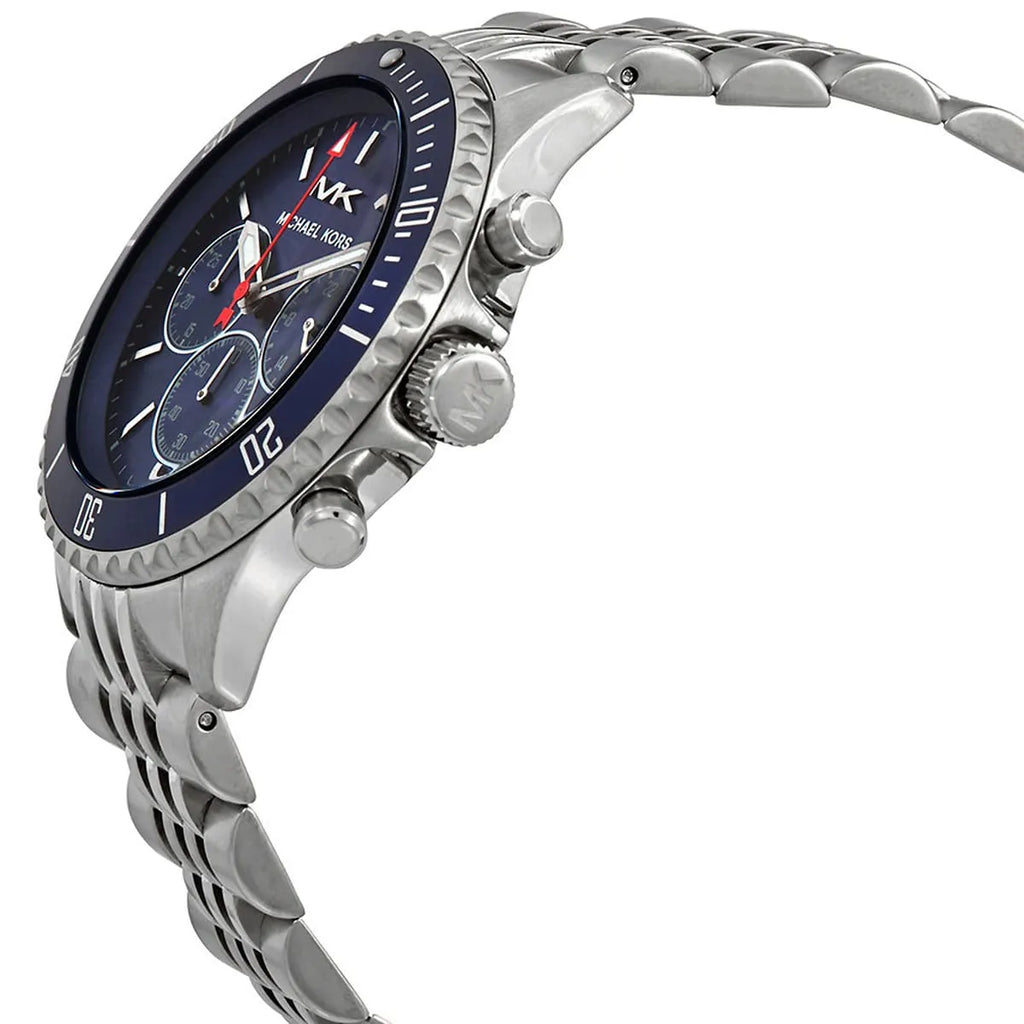 Michael Kors Bayville Chronograph Navy Blue Dial Silver Men's Watch -  MK8896