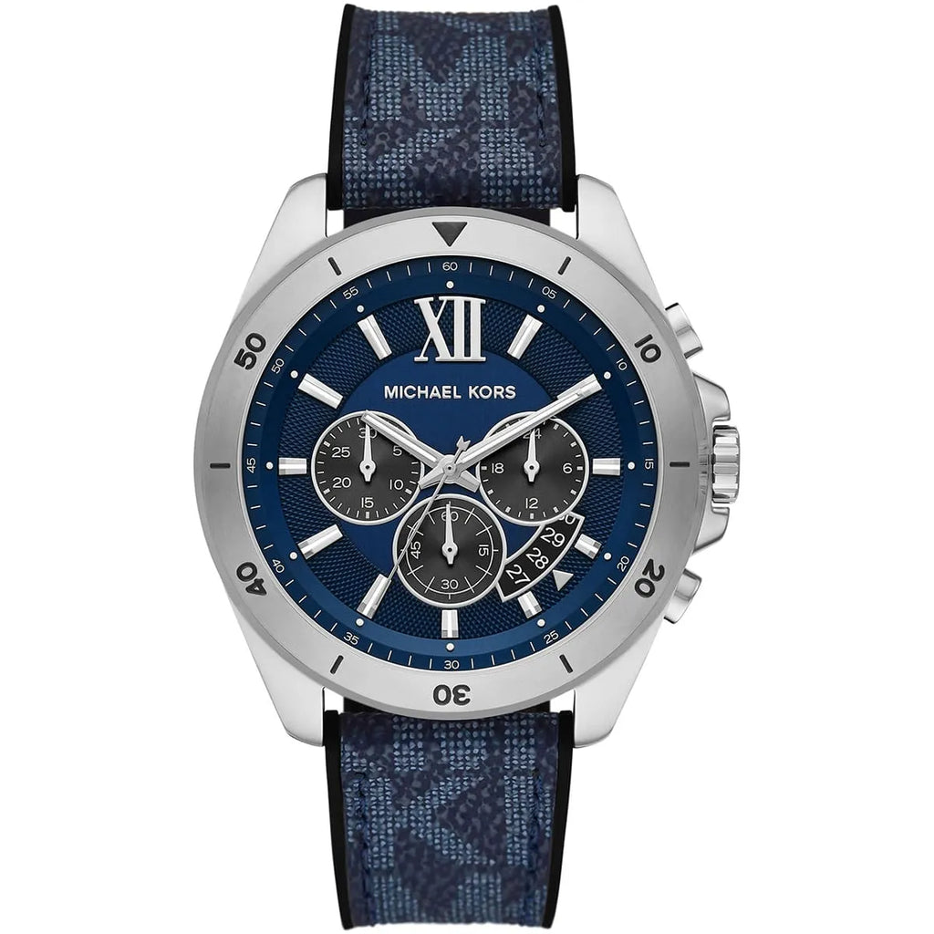 Michael Kors oversized herenhorloge met Brecken-logo en zilverkleurige kast - MK8923