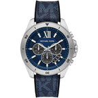 Michael Kors oversized herenhorloge met Brecken-logo en zilverkleurige kast - MK8923