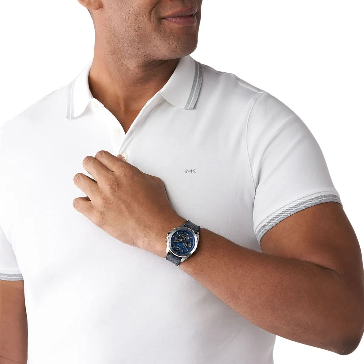 Michael Kors oversized herenhorloge met Brecken-logo en zilverkleurige kast - MK8923