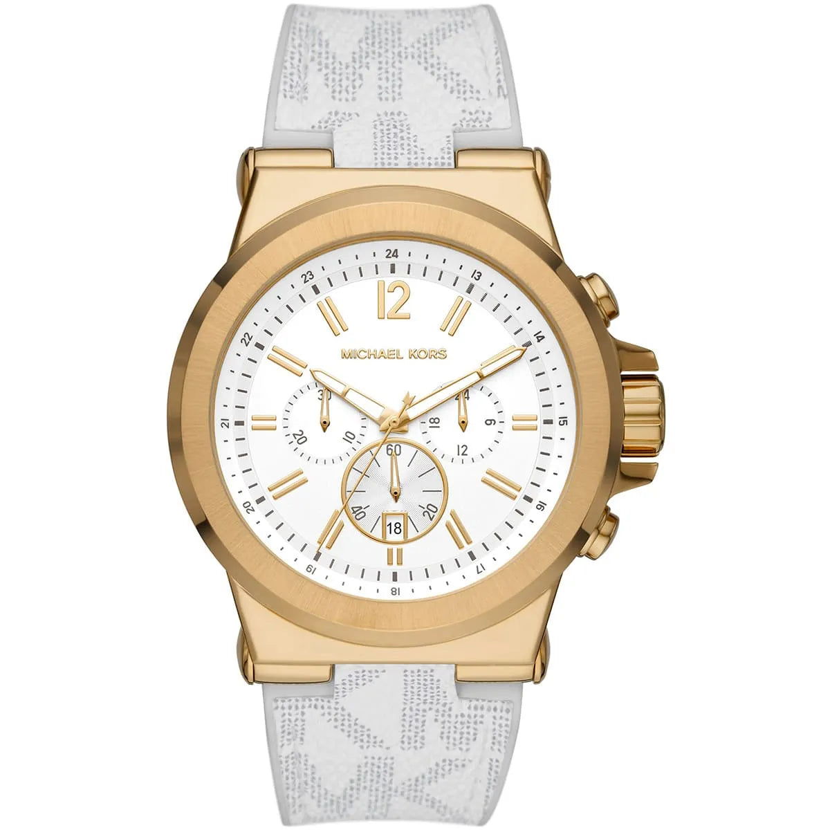 Michael Kors Dylan Chronograaf Herenhorloge met witte wijzerplaat en witte siliconen/rubberen band - MK8937 Hoofdafbeelding