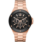 Michael Kors Lennox Chronograph Black Dial Rose-gold Men's Watch - MK8940