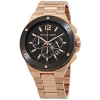 Michael Kors Lennox Chronograph Black Dial Rose-gold Men's Watch - MK8940