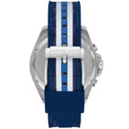 Michael Kors Brecken Chronograph Navy Blue Dial PVC Blue/white Sporty Strap MEn's Watch - MK8950