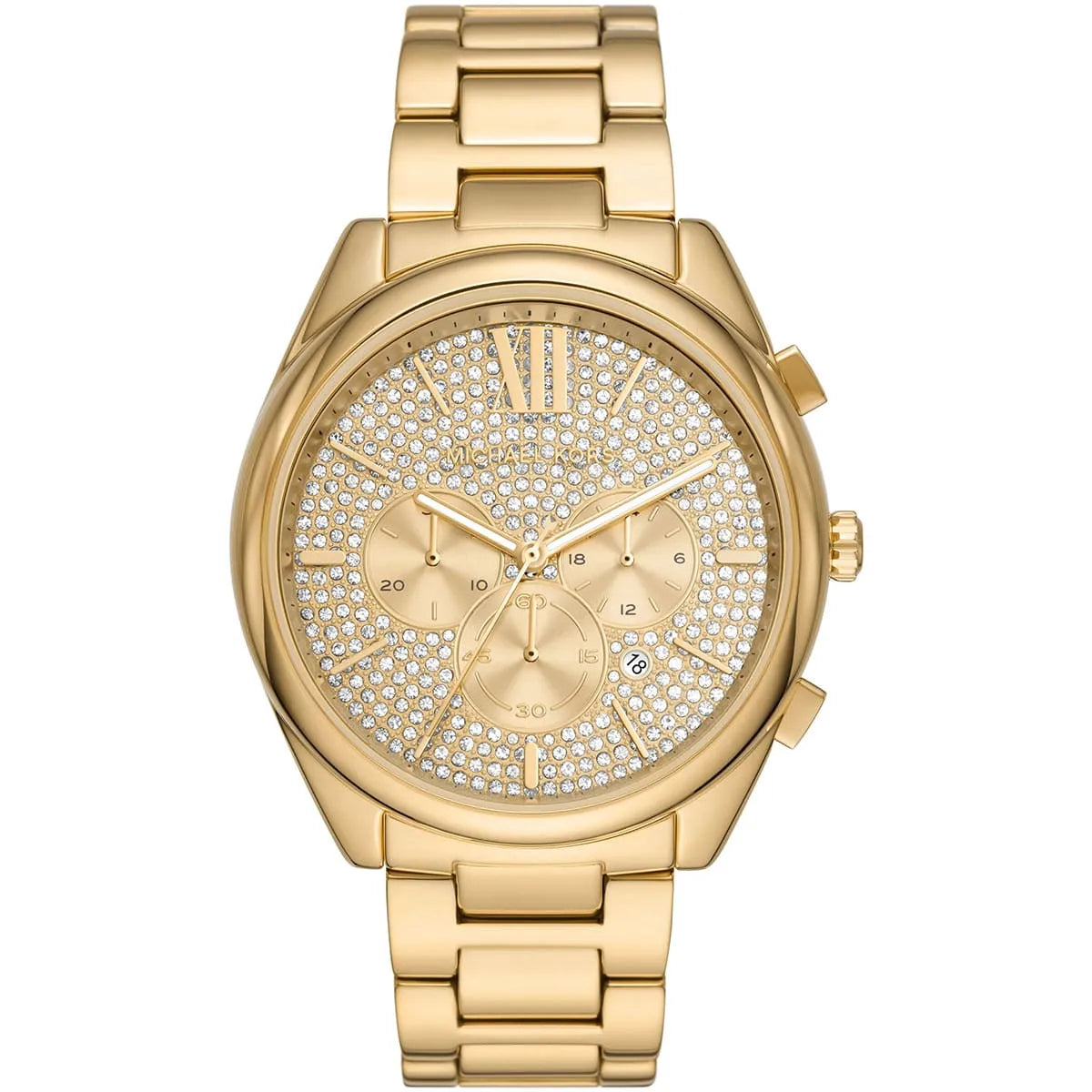 Michael Kors oversized Janelle Pavé herenhorloge in goudkleur - MK8995 Hoofdafbeelding