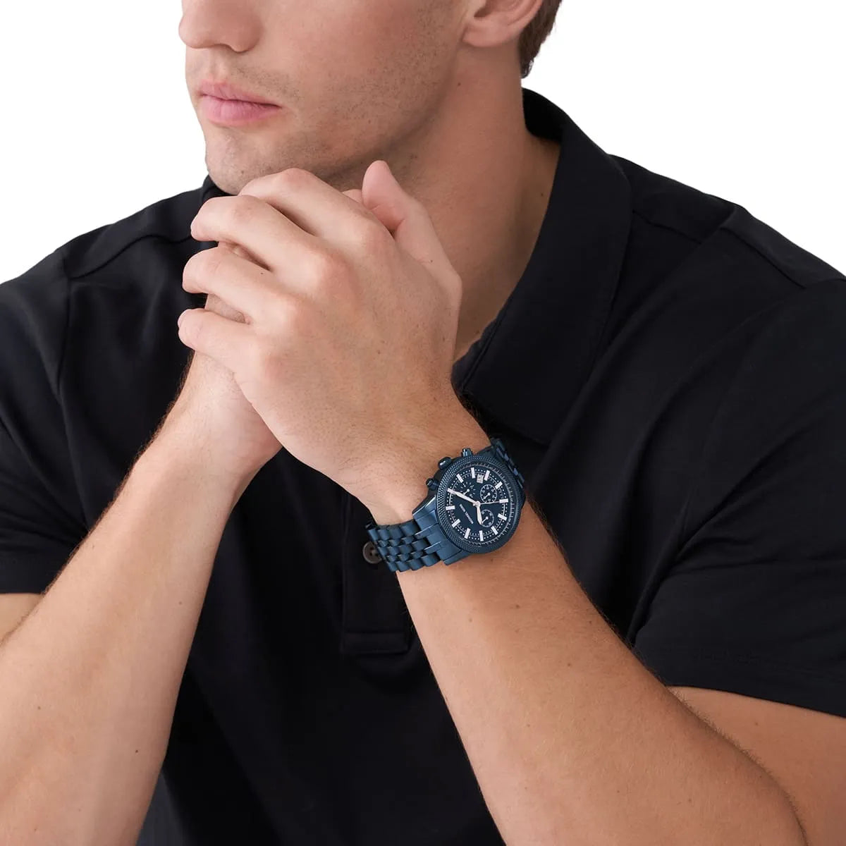 Michael Kors Oversized Hutton Navy-Tone Men's Watch - MK9088