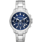 Michael Kors Grayson Chronograph Blue Dial Silver Men's Watch - MK9107