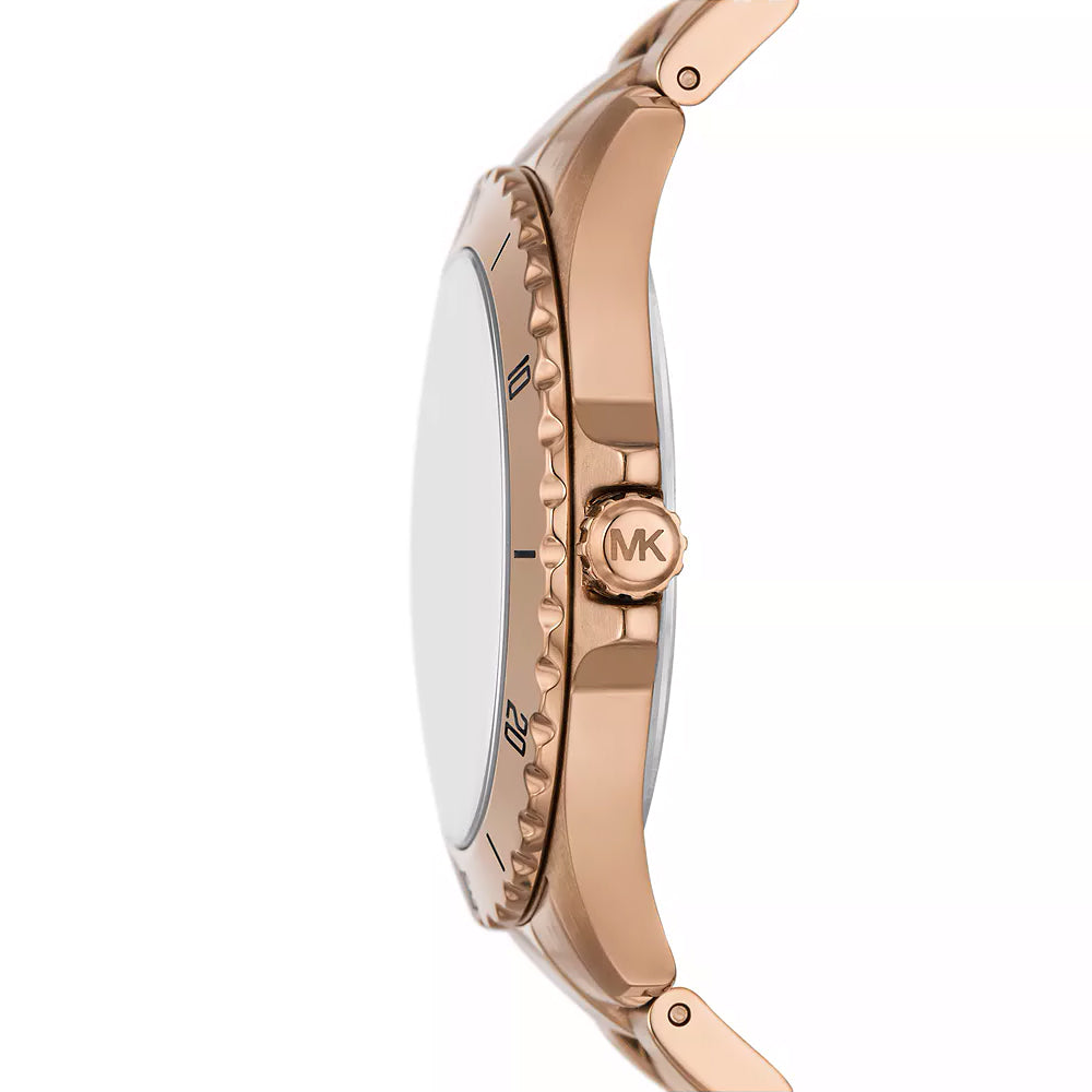 Michael Kors Everest horloge met drie wijzers, zwarte wijzerplaat en roségouden kast - MK9140 Secundaire afbeelding
