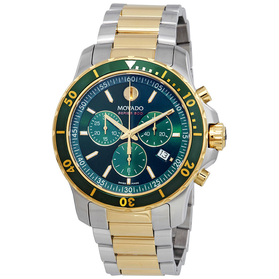 Movado Series 800 Swiss Chronograph Green Two Tone Gold Watch 2600148 Main image