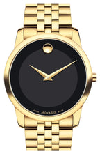 Movado Museum Classic Swiss Black Yellow Gold PVD Watch 606997