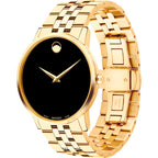 Movado Museum Classic Swiss Black Yellow Gold PVD Watch 606997