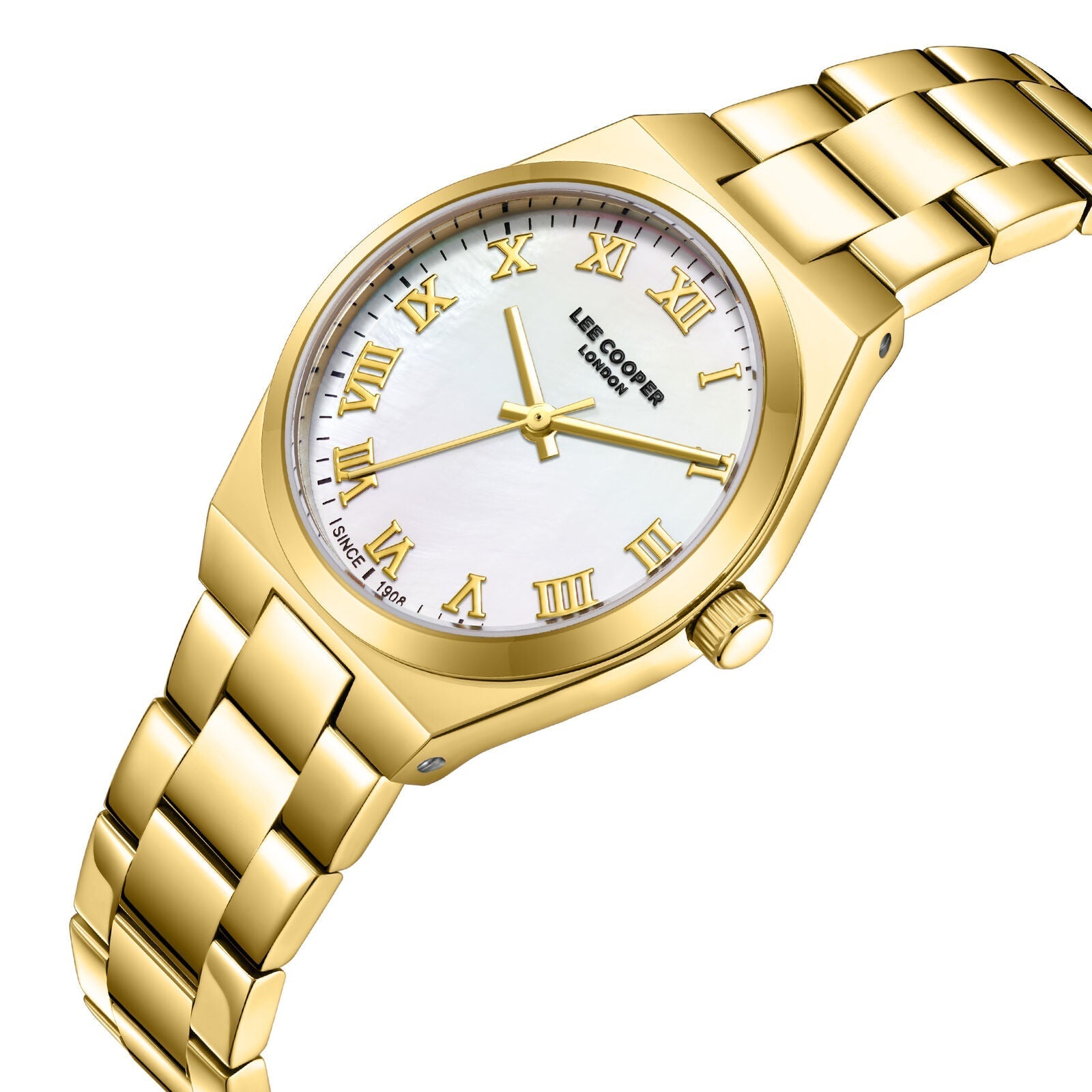 Lee Cooper Fashion Roman Numeral White MOP Dial Gold Watch - LC08298.120 Secundaire afbeelding