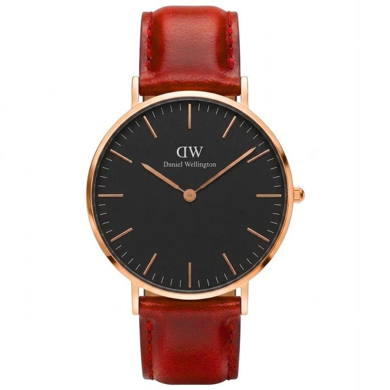 Daniel Wellington St. Mawes 28mm Black Dial Genuine Leather Women's Watch - DW00100221