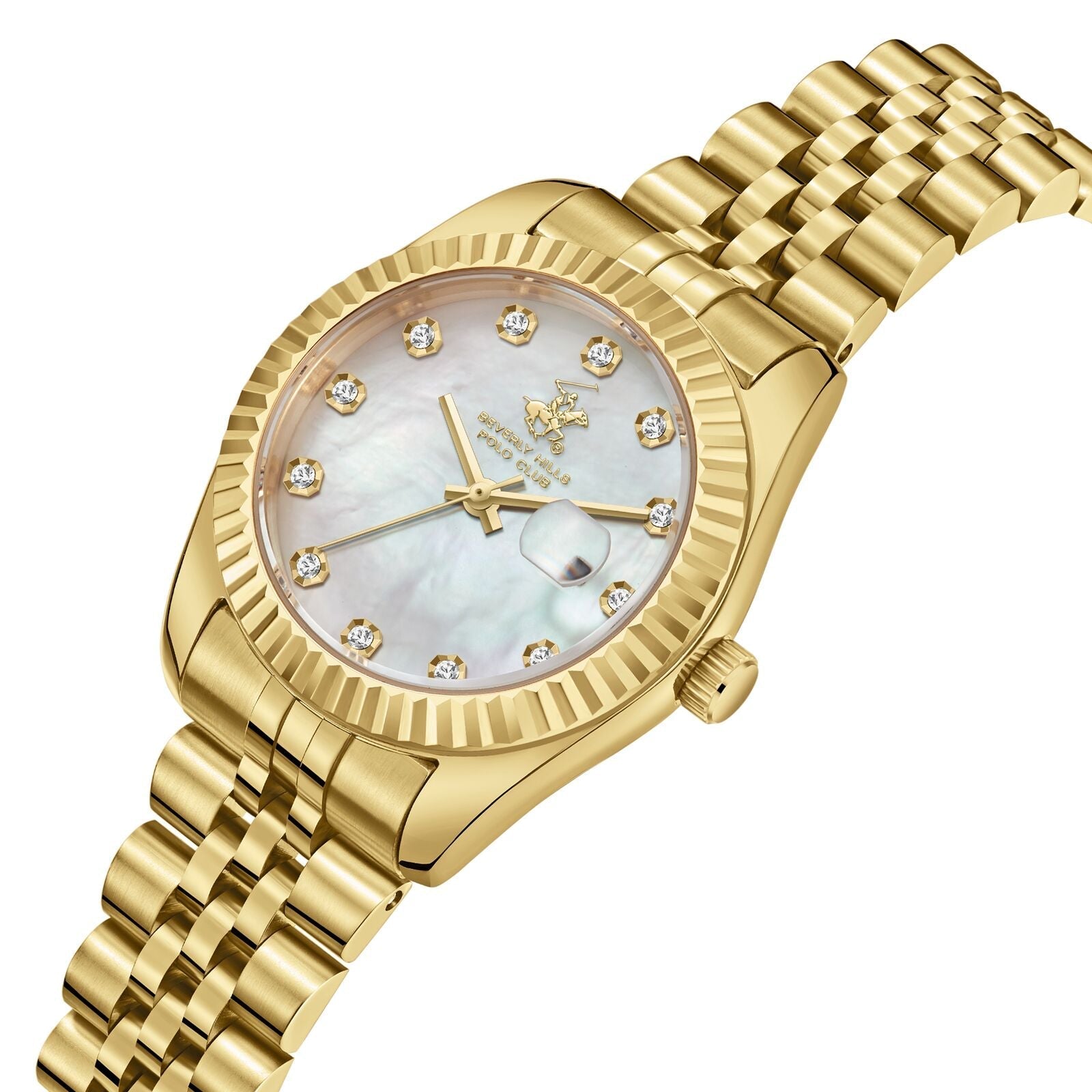 Beverly Hills Polo Club Mother Pearl All Gold Diamond Watch BP3654X.120 Secondary image