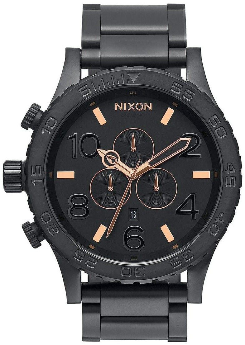Nixon 51-30 Black Stainless Steel Chrono Men's Watch A083-957 Hoofdafbeelding