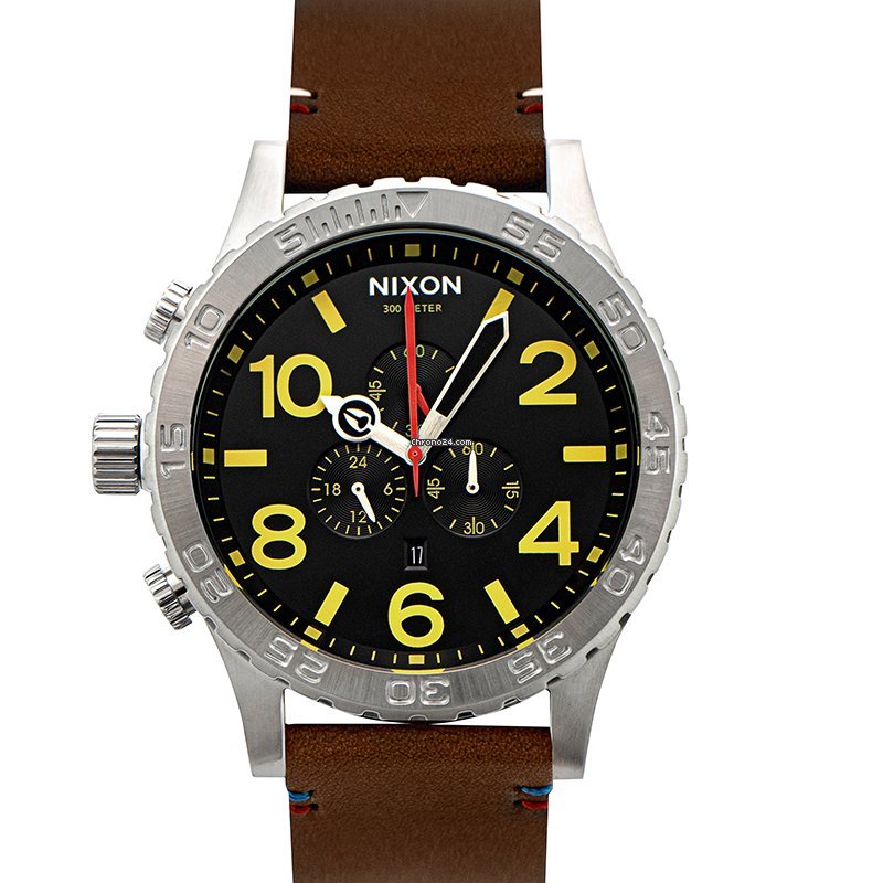Nixon 51-30 Chrono Black Dial Brown Leather Men's Watch A124-019 Main image