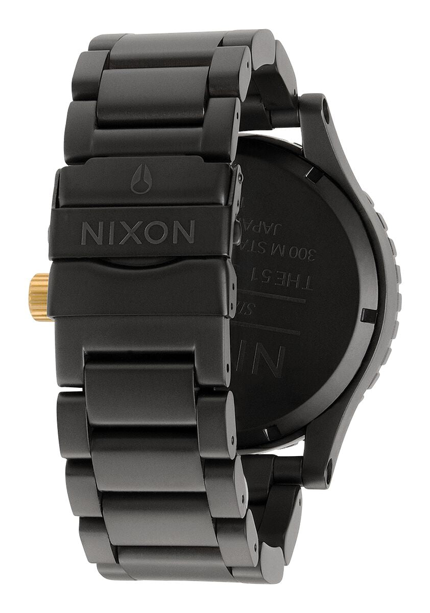 Nixon 51-30 Chronograaf Herenhorloge Mat Zwart & Goud A083-1041 Secundaire afbeelding