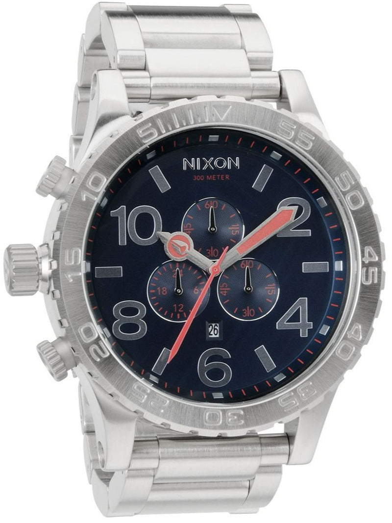 Nixon 51-30 Navy Blue Dial Silver Men's Watch A083-307 Hoofdafbeelding
