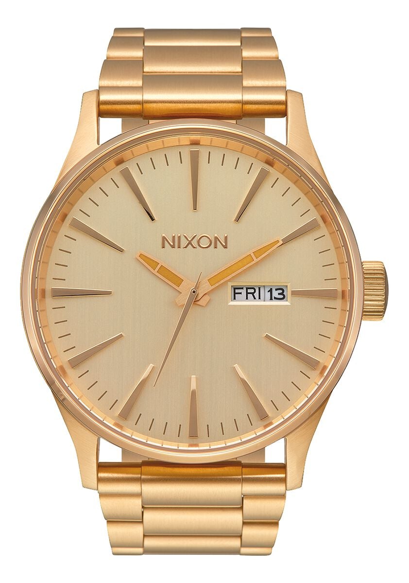 Nixon Sentry herenhorloge met volledig gouden wijzerplaat A356-502 Hoofdafbeelding