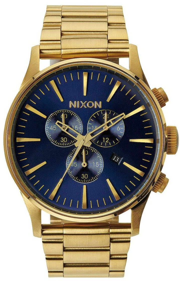 Nixon Sentry Chronograph Blue Sunray Dial Men's Watch A386-1922 Hoofdafbeelding