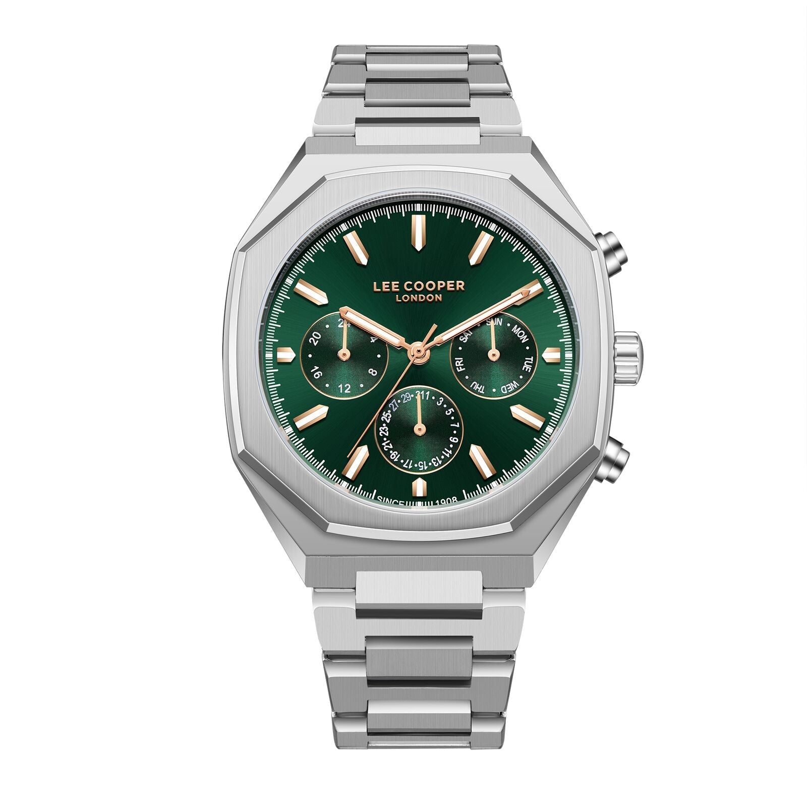 Lee Cooper Multifunction Green Dial Silver Men's Watch - LC08045.370 Main image