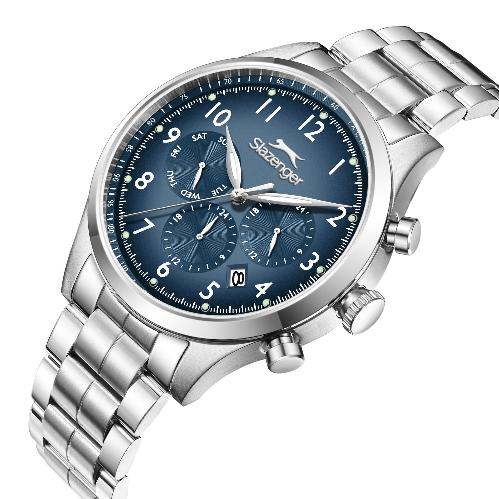 Slazenger Big Daddy Chronograph Blue Dial Silver Watch - SL.09.2598.2.390 Secondary image
