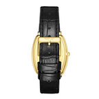 Beverly Hills Polo Club Slim Tech 5 White Dial Black Leather Gold Watch BP3863X.131